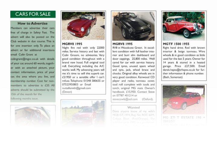 MG Car Club - Cars for Sale MG Car Club - Cars for Sale