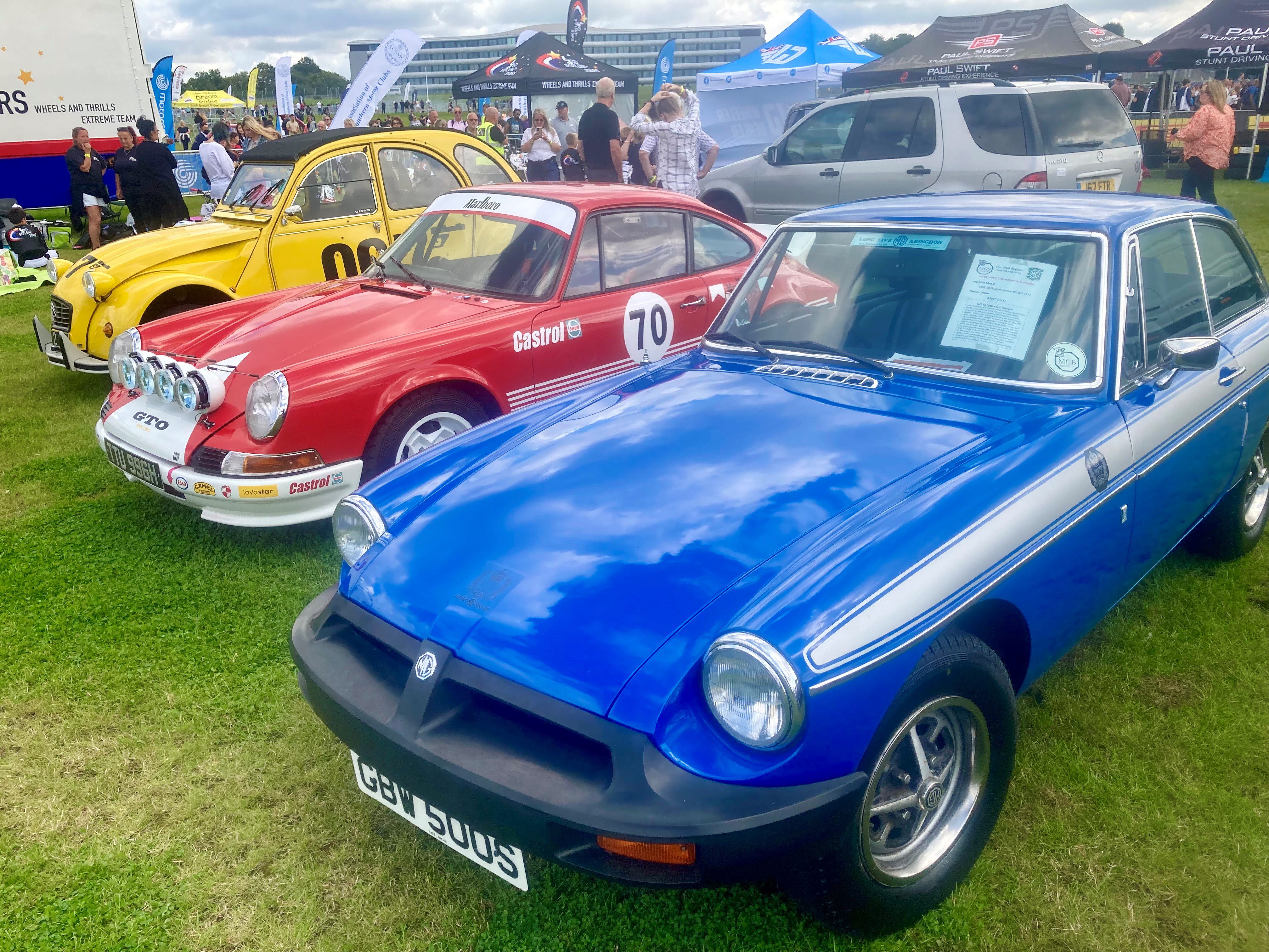 MGBGT blue bullet at the show 2021