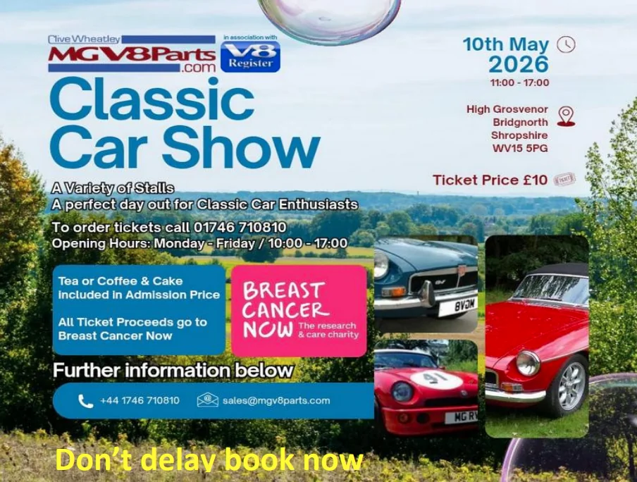 V8 Register Classic Car Show - MG Car Club - MGB Register
